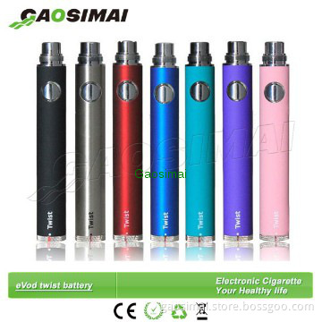 7 colors E cigarette evod twist battery,ego evod vv battery